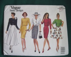 1097 VOGUE EZ STRAIGHT-FLARE SS-LS DRESS, OVERLAY PATTERN 12-16